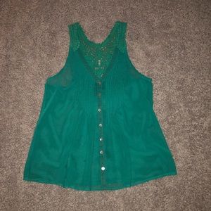 Turquoise Lace Blouse